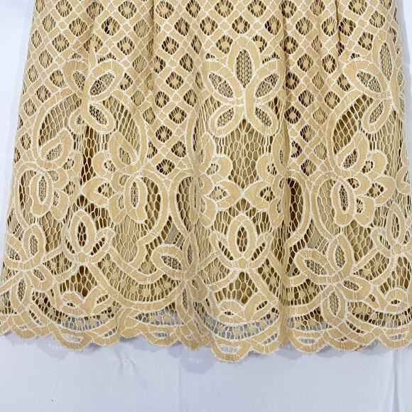 Free People One Million Lovers Lace Mini Dress Beige Size 0 Boho Romantic Party - Picture 3 of 6